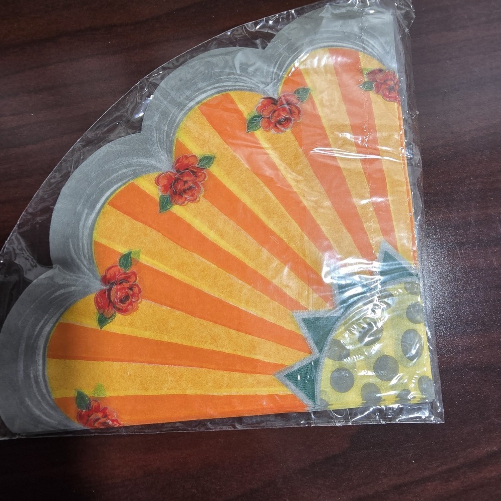 Mackenzie Childs Scalloped Tissue Napkins 15 Count Bandonion 09931 Orange & Bows